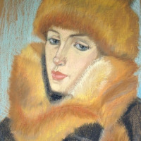 Л. Оборина. Портрет-барышни-в-мехах